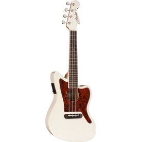 Fender Fullerton Jazzmaster Uke Olympic White Ukulele concerto elettrificato
