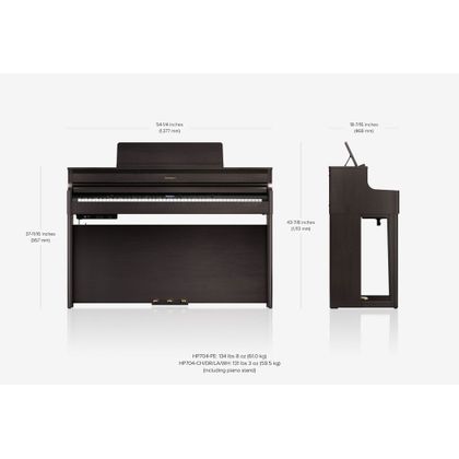 Roland HP704 Charcoal Black Pianoforte digitale nero 88 tasti pesati