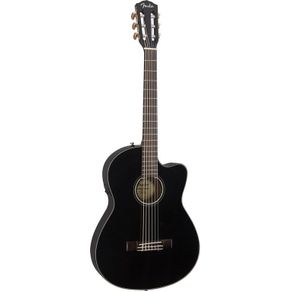 Fender CN140SCE Nylon Thinline Black Chitarra classica elettrificata con borsa rigida