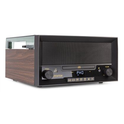 FENTON RP135W 60's Wood Giradischi USB Bluetooth con lettore CD e altoparlanti integrati