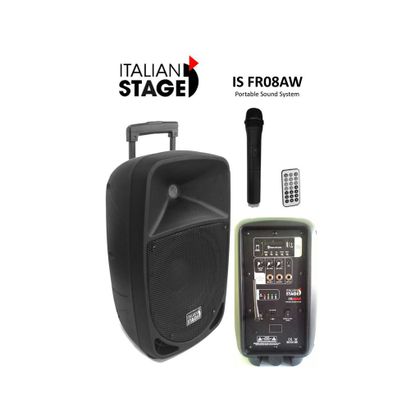 Italian Stage FR08AW Cassa multifunzione portatile con microfono