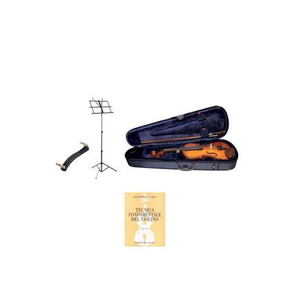Accademico 1 Violino 4/4 mod. Stentor completo + spalliera + libro + leggio Bundle