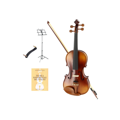 OQAN OV150 Violino 3/4 completo + spalliera + libro + leggio Bundle