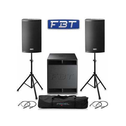 Impianto Audio 1400W Coppia FBT  XLite 12A + subwoofer FBT XSub 18SA + accessori omaggio