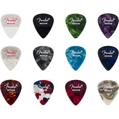 FENDER Plettri Puntinati 351 in Celluloide - Pack da 12 Medium