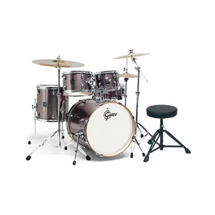 Gretsch Drumset Energy Grey Steel Batteria acustica completa cromata