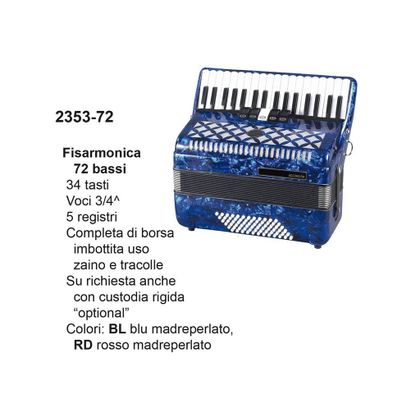 DAM 2353-72 RD Fisarmonica 72 bassi rossa