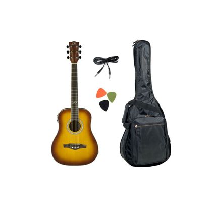 EKO TRI Mini Eq Honey Burst Chitarra acustica elettrificata travel + accessori