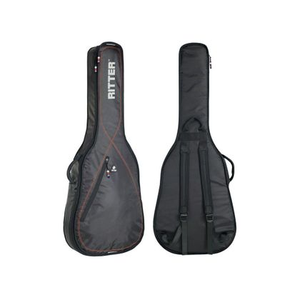 RITTER RGP2-D/BRD Borsa imbottita per chitarra acustica Nero Rosso