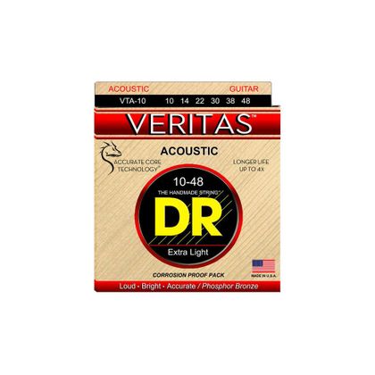 DR STRINGS VTA-10 Veritas Muta di corde per chitarra acustica Extra Light 010-048