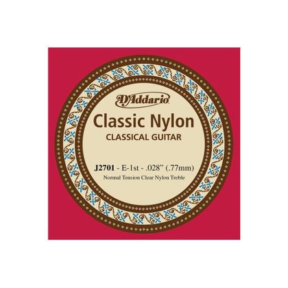 Corda singola per chitarra classica (MI - E) D'Addario 028 - Normal Tension