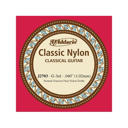 Corda singola per chitarra classica (SOL - G) D'Addario 040 - Normal Tension