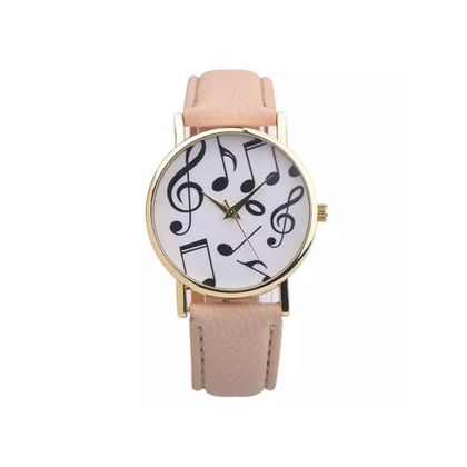 Orologio a tema musica - note musicali Beige