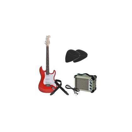 Kit Chitarra elettrica rossa Darestone ELGRED con amplificatore Bundle