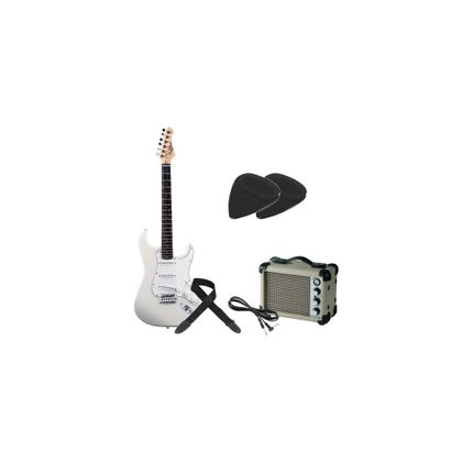 Kit Chitarra elettrica bianca Darestone ELGWH con amplificatore Bundle