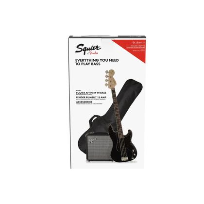 Fender Squier Affinity Precision Bass PJ Pack Black Kit Basso elettrico con amplificatore e accessori