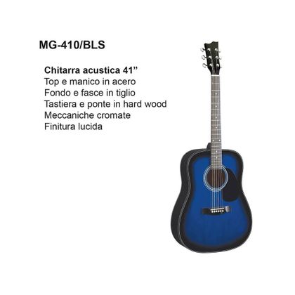 DAM MG410 Blue Sunburst Chitarra acustica blu