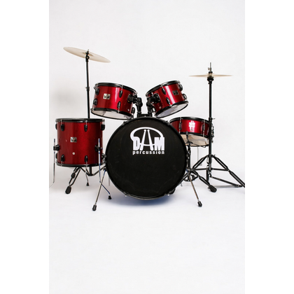 Batteria Acustica Cassa 22" Completa 5 pezzi Rossa