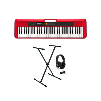 Casio Casiotone CT S200 Red Tastiera portatile 61 tasti Rossa + Supporto + Cuffie