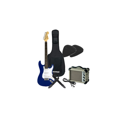 Kit Chitarra elettrica blu Dam con amplificatore + accessori omaggio Bundle