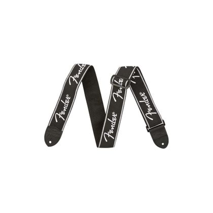 Fender Running Spaghetti Logo Strap Tracolla per chitarra nera