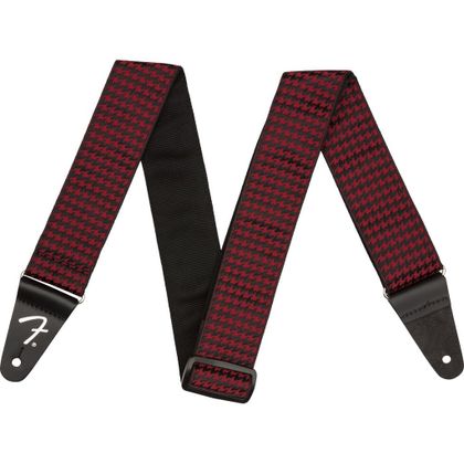 Fender Houndstooth Jacquard Strap Red Tracolla per chitarra
