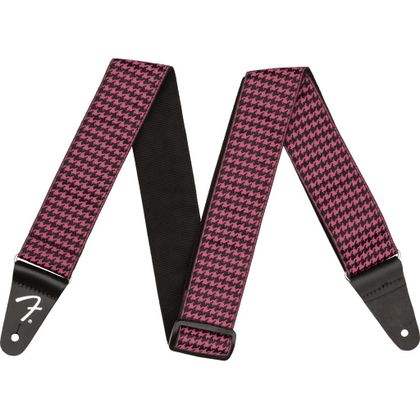 Fender Houndstooth Jacquard Strap Pink Tracolla per chitarra