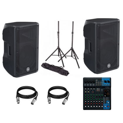 Yamaha DBR12 Coppia Casse Attive  con Mixer e Supporti (Cavi In Omaggio)