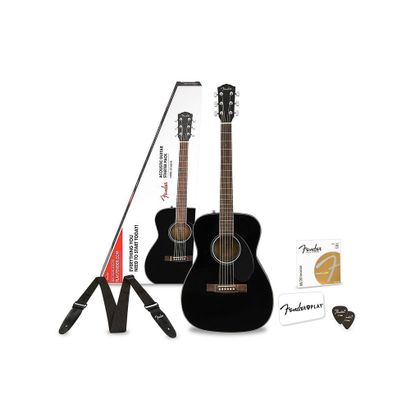 Fender CC60S Pack Concert Black Chitarra acustica Nera + accessori