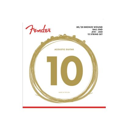 Fender 70-12L 80/20 Bronze Acoustic Strings 12 stings Set di corde completo per 12 corde