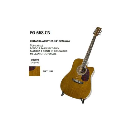 Dam FG668CN Natural Chitarra acustica naturale cutaway