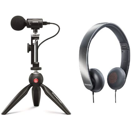 Shure Motiv MV88 + Video Kit + Cuffie SRH145E Microfono stereo digitale a condensatore