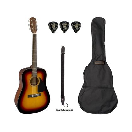 Fender Pack CD60 V3 Sunburst  Chitarra acustica + borsa + tracolla + plettri omaggio