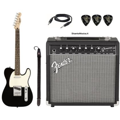 FENDER Bullet Telecaster Black Bundle Chitarra elettrica nera + amplificatore + plettri omaggio