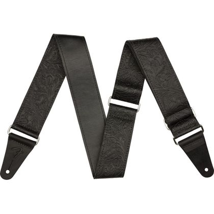 Fender Tooled Leather Strap Black Tracolla per chitarra