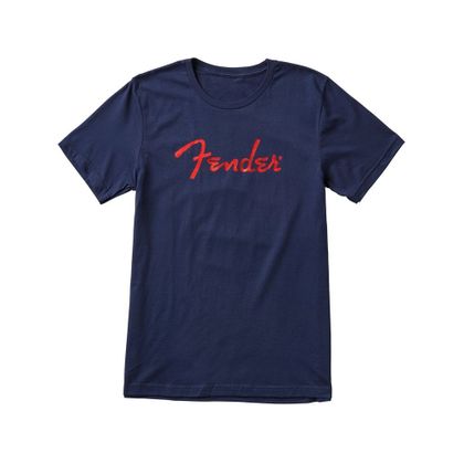 Fender Foil Spaghetti Logo T-Shirt Blue M Maglietta blu