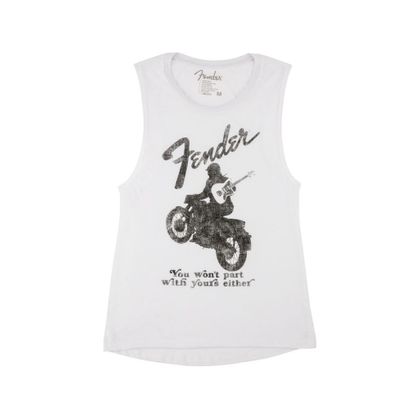 Fender Jaguar Women's Sleeveless T-Shirt White M Canotta bianca