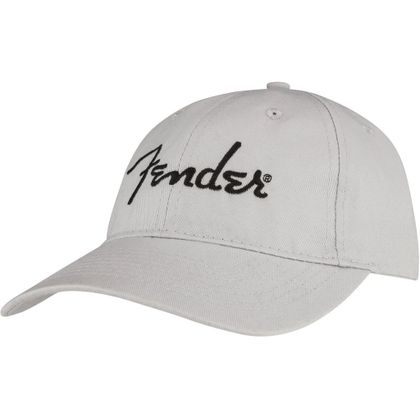 Fender Embroidered Logo Dad Hat Silver Cappello grigio