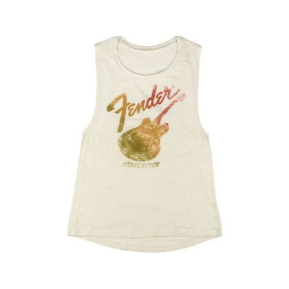 Fender Starcaster Women's Sleeveless T-Shirt Natural L Canotta