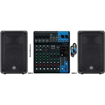 Impianto Audio Professionale Live Yamaha 930W Bundle Coppia Casse DBR12 + Mixer MG10XU + cavi omaggio