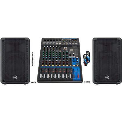 Impianto Audio Professionale Live Yamaha 930W Bundle Coppia Casse DBR12 + Mixer MG12XU + cavi omaggio