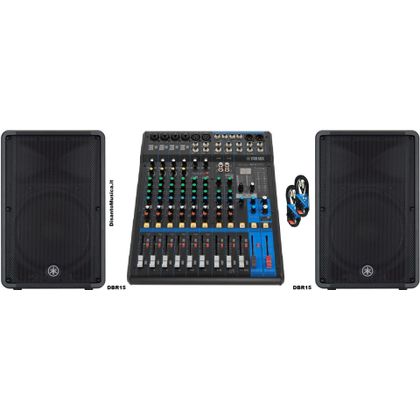 Impianto Audio Professionale Live Yamaha 930W Bundle Coppia Casse DBR15 + Mixer MG12XU + cavi omaggio