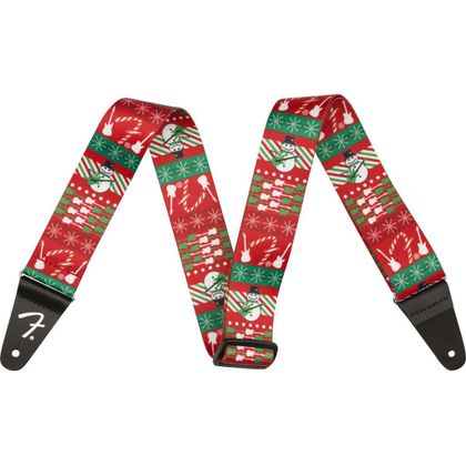 Fender Ugly Xmas Sweater Strap Snowman Tracolla per chitarra