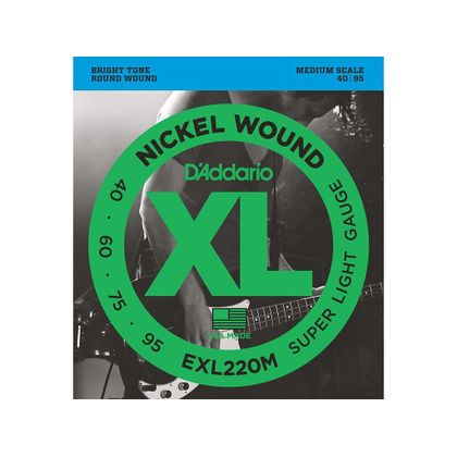 D'Addario EXL220M Muta di corde per basso elettrico Super Light 040-095