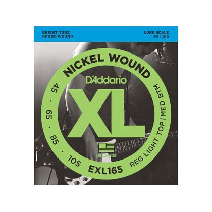 D'Addario EXL165 Muta di corde per basso elettrico Reg Light Top / Med Btm 045-105