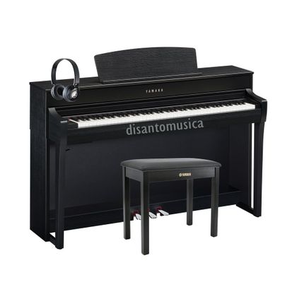 Yamaha Clavinova CLP745 black Pianoforte digitale nero + panca + cuffie omaggio