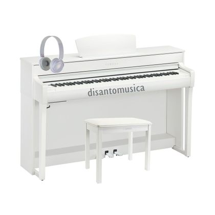 Yamaha Clavinova CLP735 White Pianoforte digitale bianco+ panca + cuffie omaggio