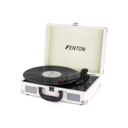 FENTON RP115D Giradischi USB Bluetooth bianco con altoparlanti integrati