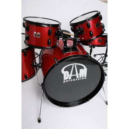 Batteria Acustica Cassa 22" Completa 5 pezzi Rossa