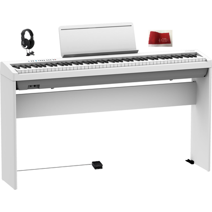 Roland FP30X WH White Pianoforte digitale con supporto originale + cuffie + copritastiera in omaggio